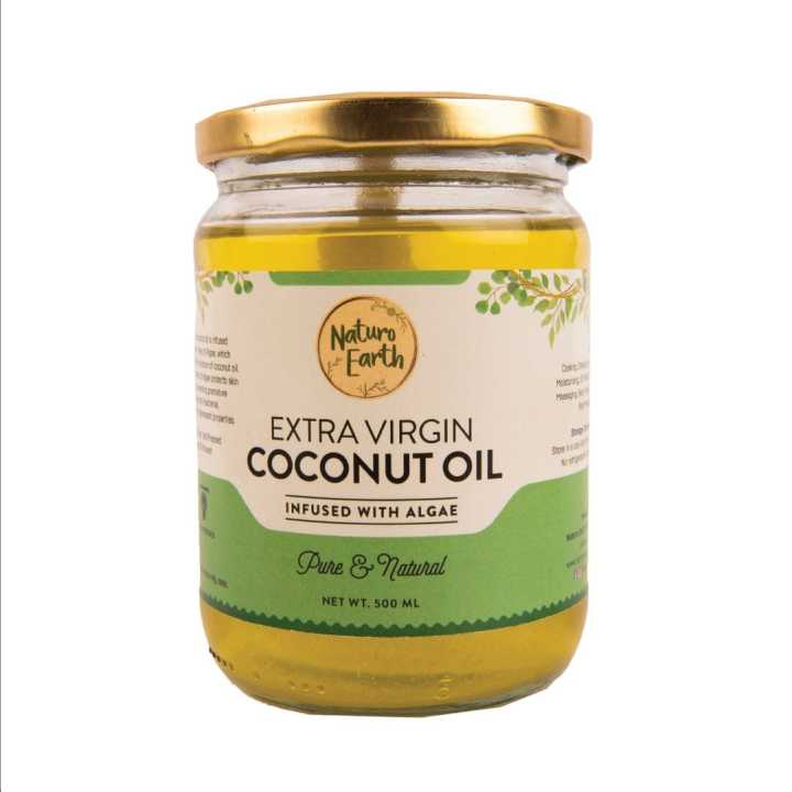 Naturo Earth Organic Cold Pressed Extra Virgin Coconut Oil With Algae 500Ml