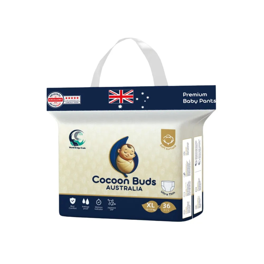 Cocoon Buds Australian Diapers XL - Soft & Leak-Proof | 36 Pcs