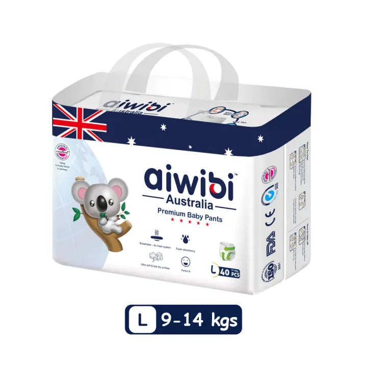 Aiwibi Premium Diapers Baby Pants - Large 40 Pcs
