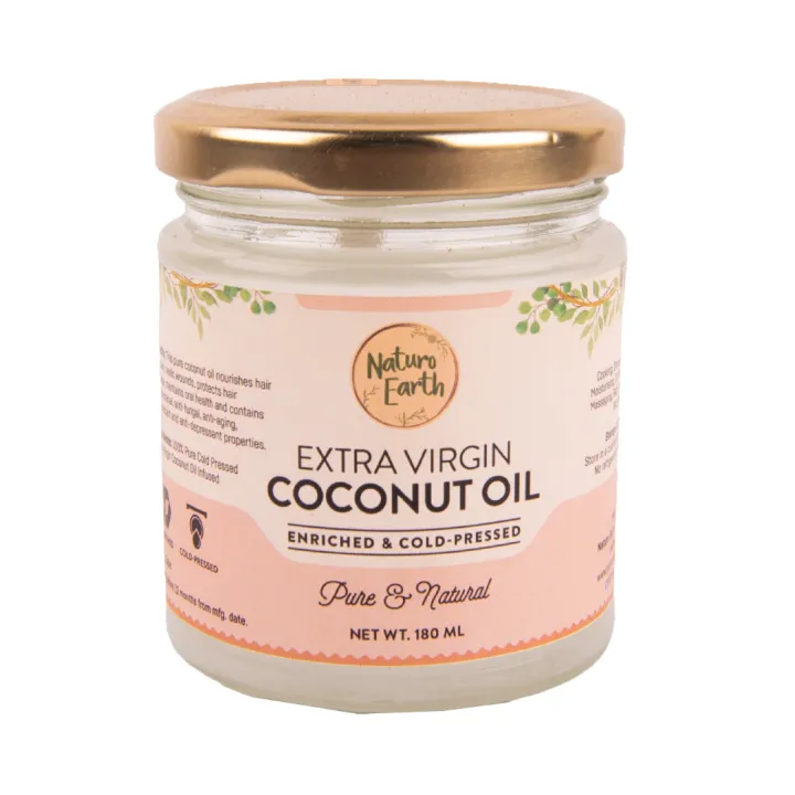 Naturo Earth Organic Cold Pressed Extra Virgin Coconut Oil 180Ml