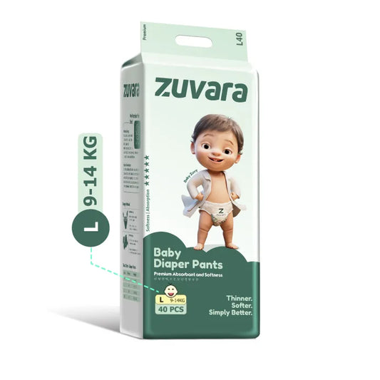 Zuvara Feather Diapers Pants - L (Pack Of 40)