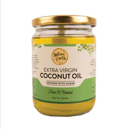 Naturo Earth Organic Cold Pressed Extra Virgin Coconut Oil With Algae 500Ml