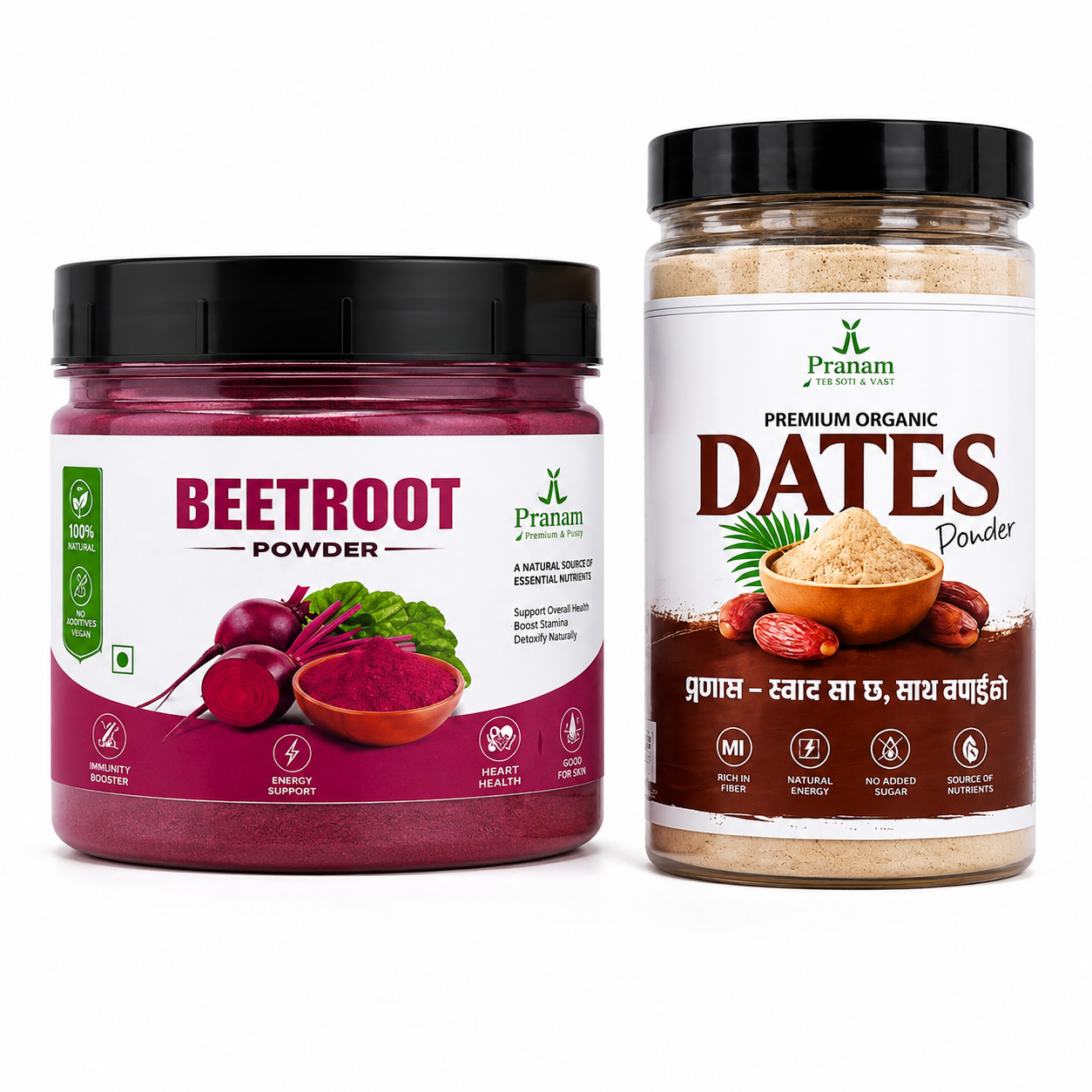 Pranam Dates and Beetroot Powder Combo (500 Gm+100 Gm)