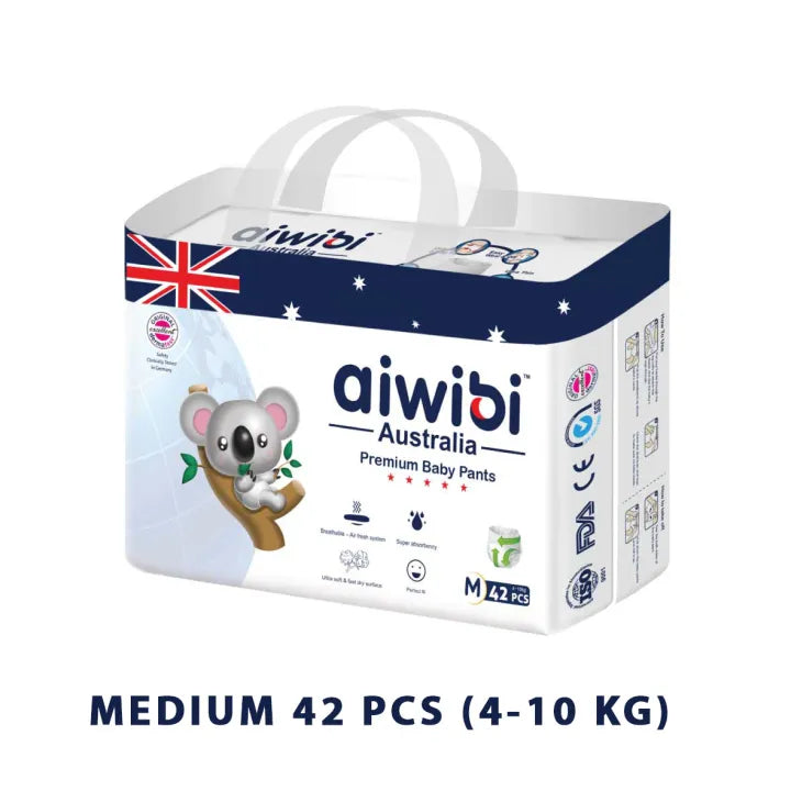 Aiwibi Premium Diapers Baby Pants- Medium 42 Pcs