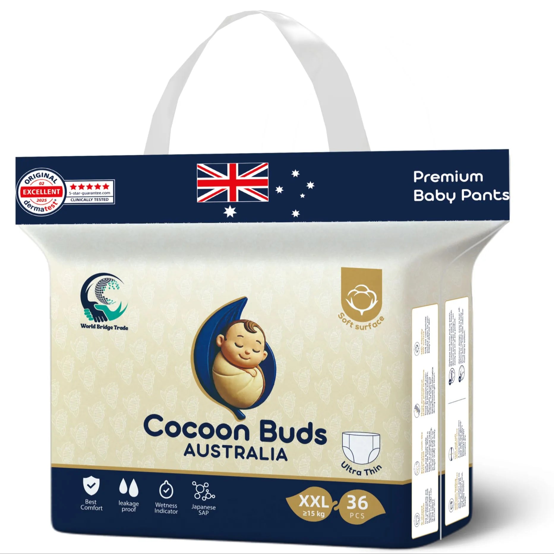 Cocoon Buds Baby Diapers_XXL-Premium Australia Quality